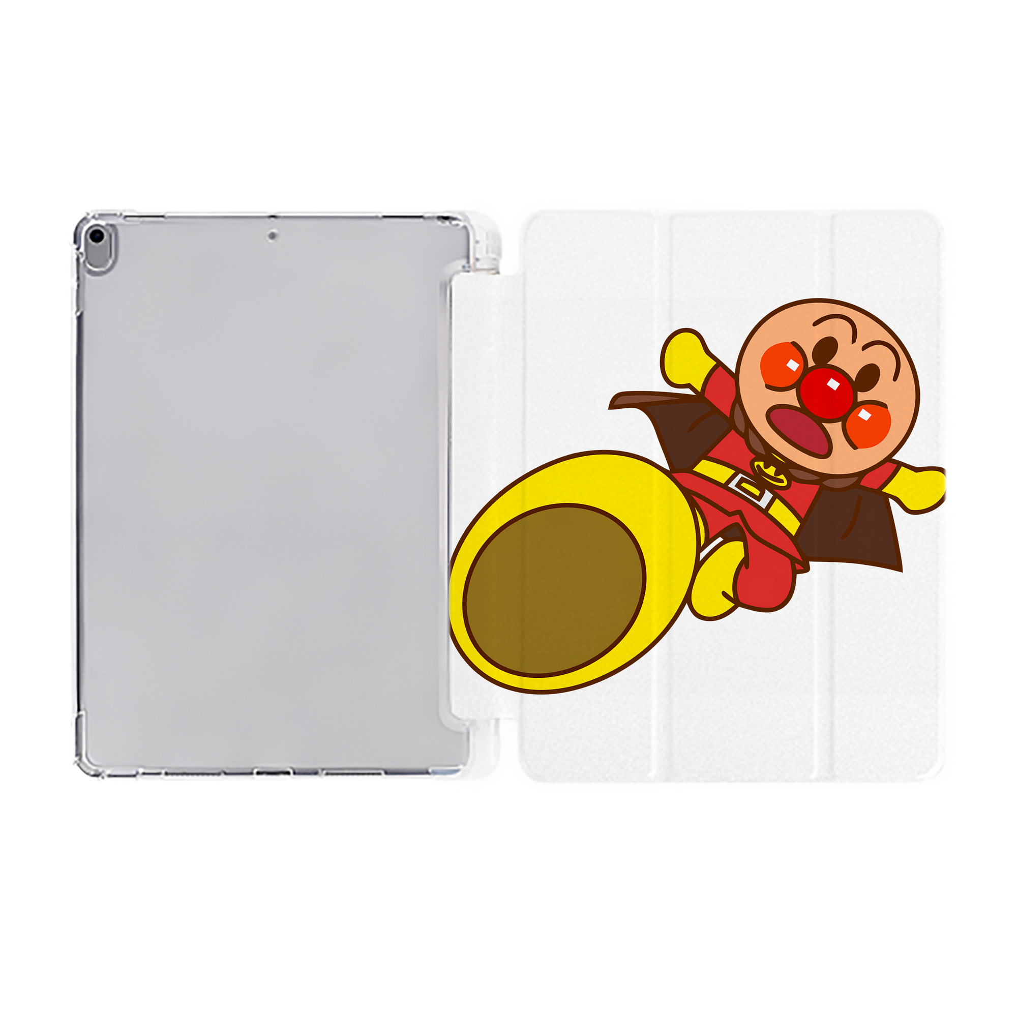 （画像用） アンパンマン Anpanman IPad ケース ペン収納付き 三つ折りスタンド PUレザー×シリコン 対応機種9.5/10.5/10.9インチ